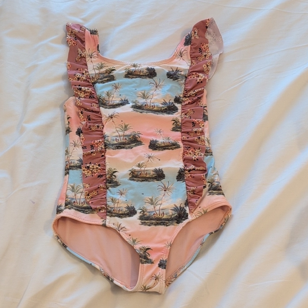 Agua Bendita Floral Swimsuit in Pink and Cream